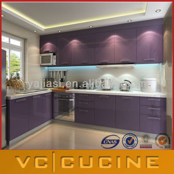 High gloss kitchen cabinets without handles