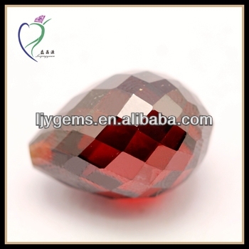 Cubic Zirconia Garnet Teardrop Beads