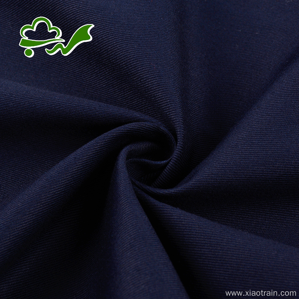 Woven navy twill organic cotton fabric for pants