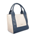 Contrast Color Soft Grain Leather Tote Women Bags