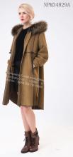 Long Wool Collar Spliced Coat