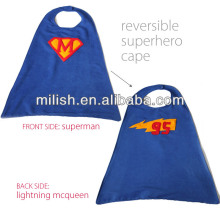 CAPE-0073 Halloween knitted fabric reversible superman cape /children cape for kids CAPE-0088