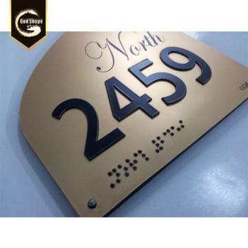 Placas de numeração da sala para sinalização de número de porta personalizada