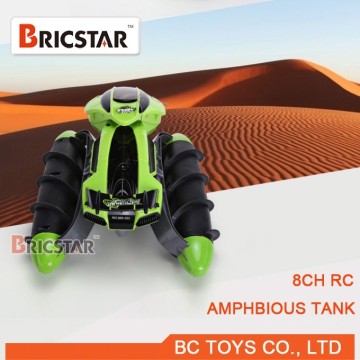 2015 new tank toy rc amphibious tank with lights for sale