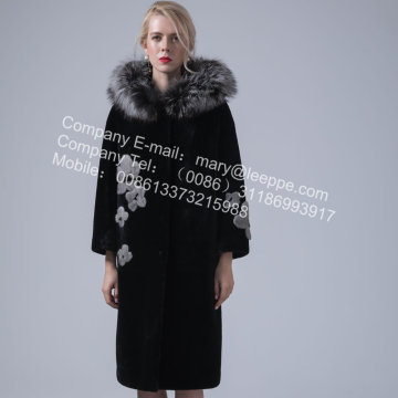 Lady Reversible Hooded Kopenhagen Mink Overcoat