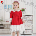 high quality Christmas dress with white lace for girls