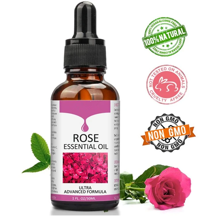 Rose Essential Oil Vitamin C Skin Care Brightening Anti Aging Wrinkles Oil