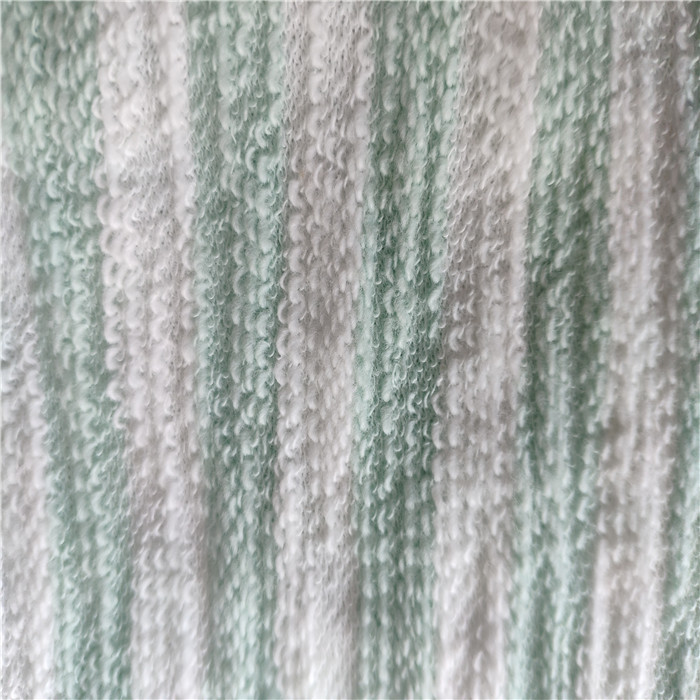 2020 New style 100% organic cotton yarn dyed stripe french terry fabric