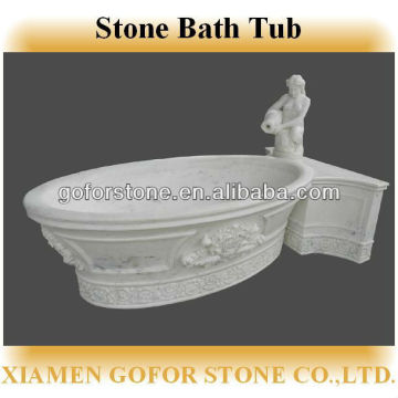 Carved stone bathtub