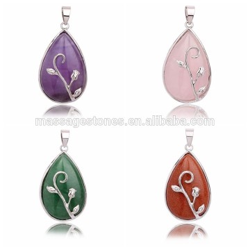 Wholesale quartz crystal point pendants crystal teardrop jewelry pendant