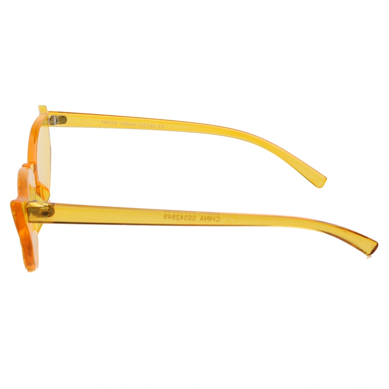 2020 One Piece Injection Cateye Yellow Fashion Sunglasses
