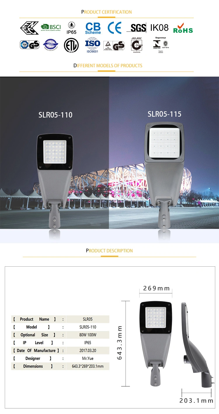 Black Modern 200W IP65 Waterproof Bd Street LED Light