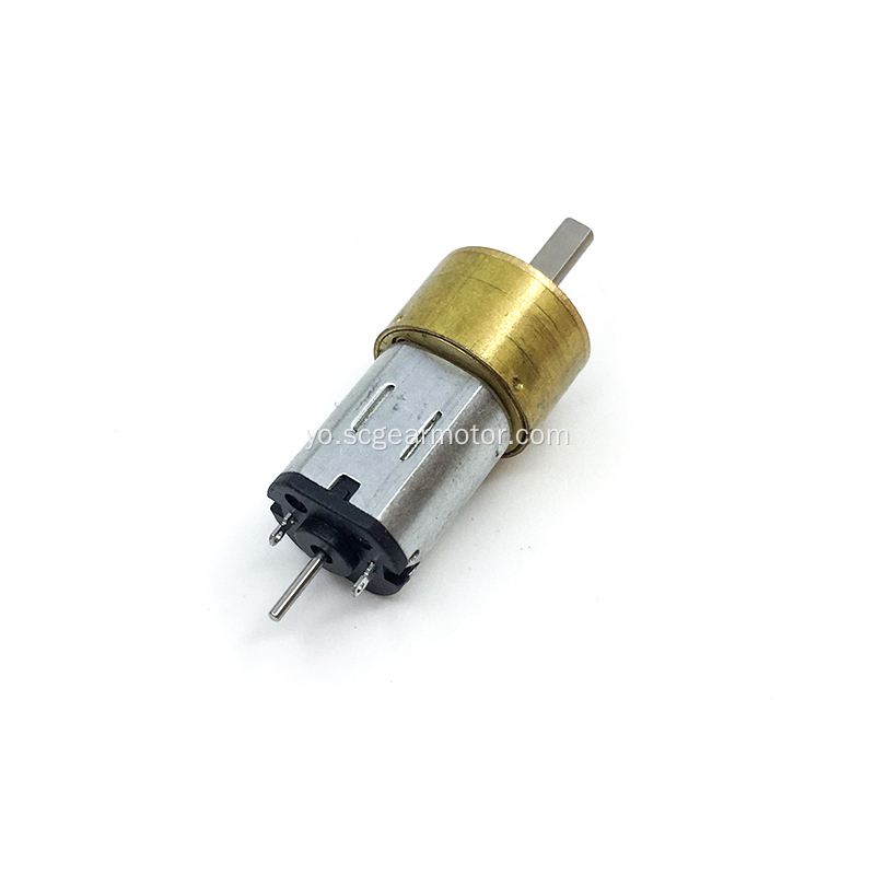 N20 14mm ọpa meji DC motor reducer motor