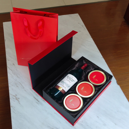 Presentuppsättning Box Magnetic Lid Wine Tea Packaging
