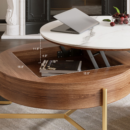 モダンなリフトトップ ラウンド コーヒー テーブル 6 Modern Lift-Top Round Coffee Table 6