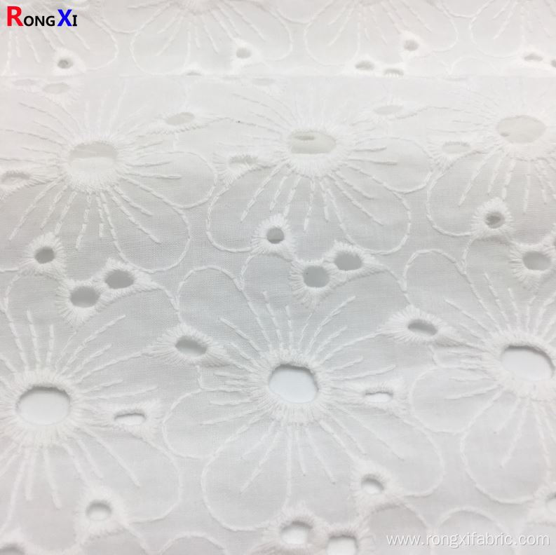Brand Cotton Girl Shirt Flora Embroidery Lace Fabric