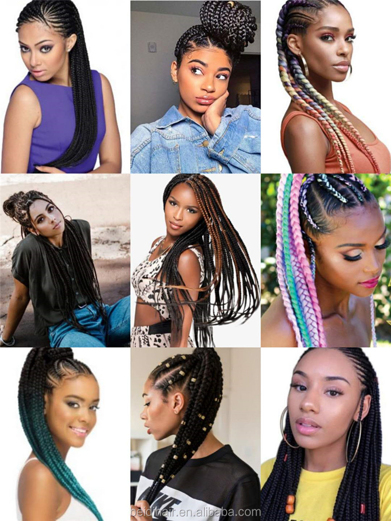 Pre Stretched Braiding Hair Easy Braid Synthetic Fiber Yaki Crochet Twist Pure Ombre Colors Hot Water Setting EZ Jumbo Braids