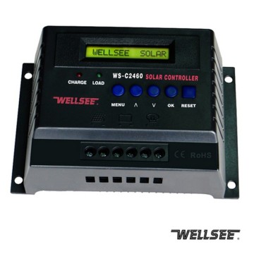 WELLSEE PWM solar charge regulator LCD 60A 12v24v auto manual solar battery inverter charge regulator