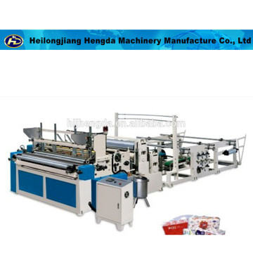 Automatic toilet paper/kitchen towel making machine with embossing and perforation