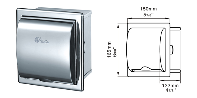 Distributeur de rouleaux de papier étanche avec boîtier en acier inoxydable Waterproof paper roll Dispenser with stainless steel housing