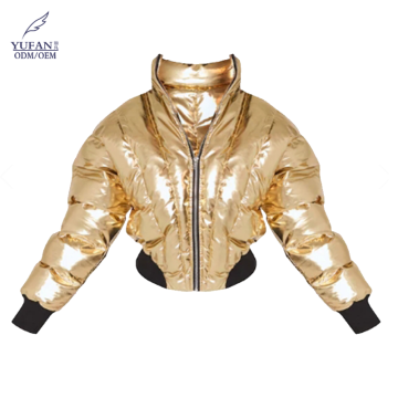 YuFan ODM Gold Shiny Fabric Ladies Parka Down Coats