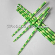 green bamboo disposable paper drinking straw