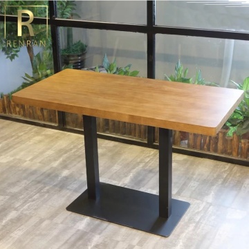 Wooden Dining Tables for Cafe Shops: Coffee Tables with Metal Bases