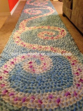 Blue & White Silk Rose Petal Aisle Runner