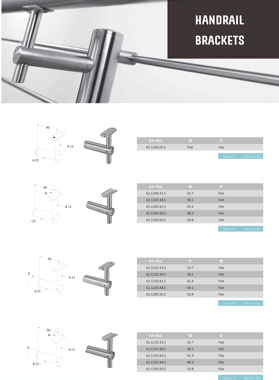 Banister River Landscape Railing Porch Staircase Stainless Steel Handrail Fitting