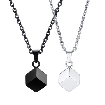 Stainless Steel Geometric Cube Urn Necklaces for Memorial Keepsakes