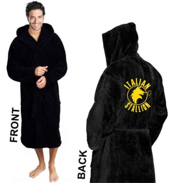 super soft bathrobe men black cotton bathrobe