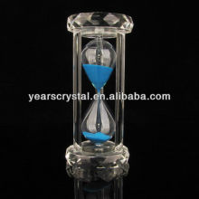 blue crystal hourglass or sandglass or crystal sandy clock(R-1442)