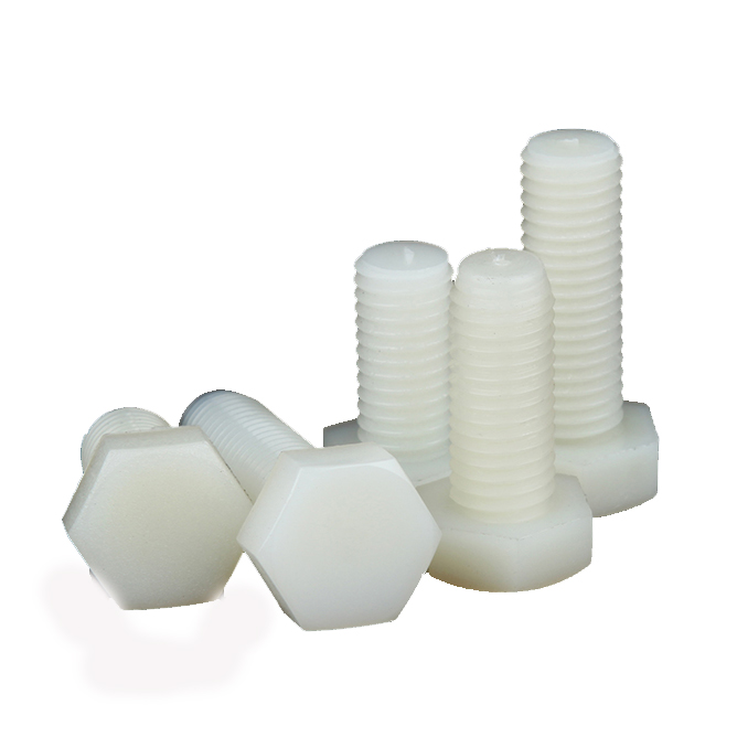 Längt Nylon Hex Bolt White Plastik Hexagon