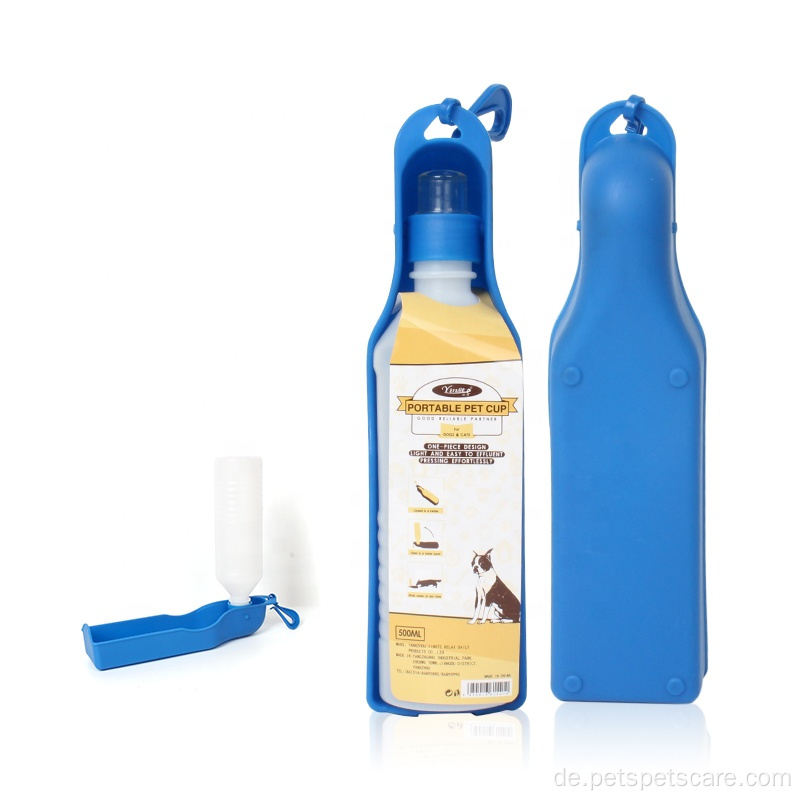 Tragbare Haustierwasserbecher faltbare Hundwasserflasche