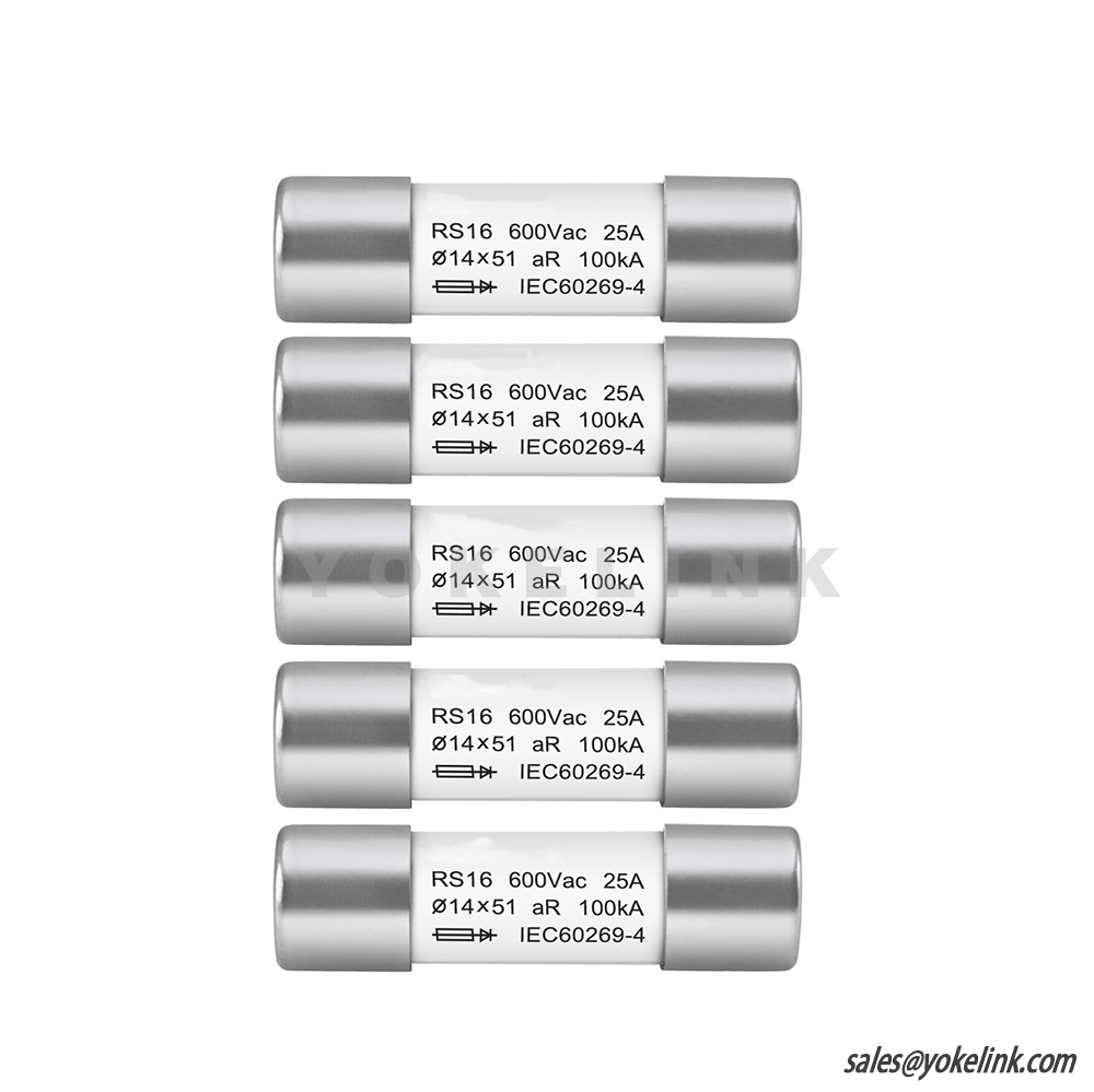 Szolárbiztosíték-link hengeres kerámia cső RO19 napelemes rendszerhez 0,5-32A 600V