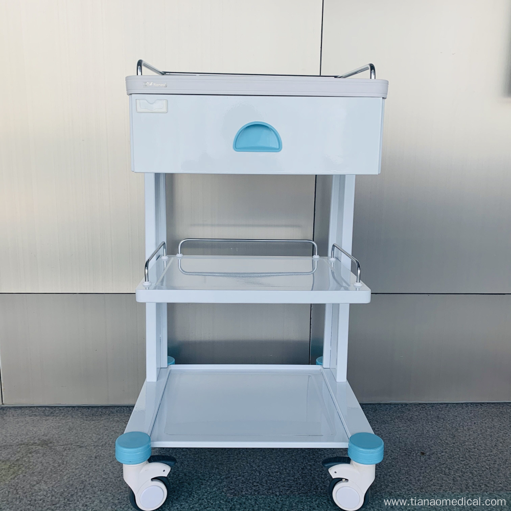 Hospital Steel Physiochemical Board Top Instrument Trolley