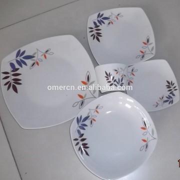 hot saled mordern sqaure dinner set, saudi arabia market dinner set/ porcelain dinner set with cheap price