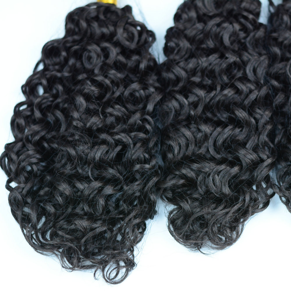 High Temperature Protein Fiber 100% Synthetic Hair Water Wave curly single bundle 100g