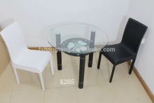 Round glass dining table set