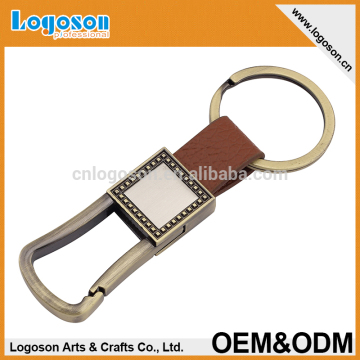 Logoson custom animal PU leather logo keychain leather key holders