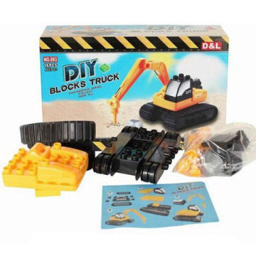 16pcs DIY Blocks Truck, Plastic Toy Blocks for Kids