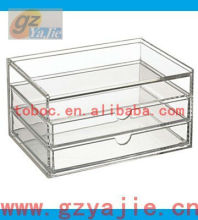 high quality clear acylic display box with 3 drawers