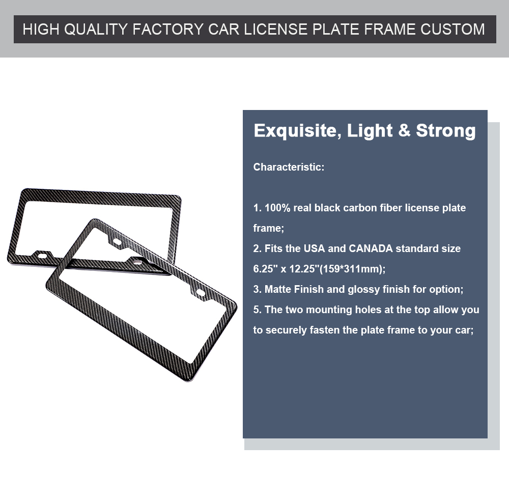 Universal Dry Carbon Fiber License Plate Frame for BMW 1M M2 M3 M4 M5 M6 M8 G8x Custom Logo