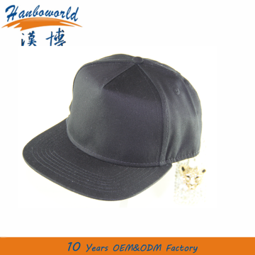 Custom logo cotton black plain snapback hat