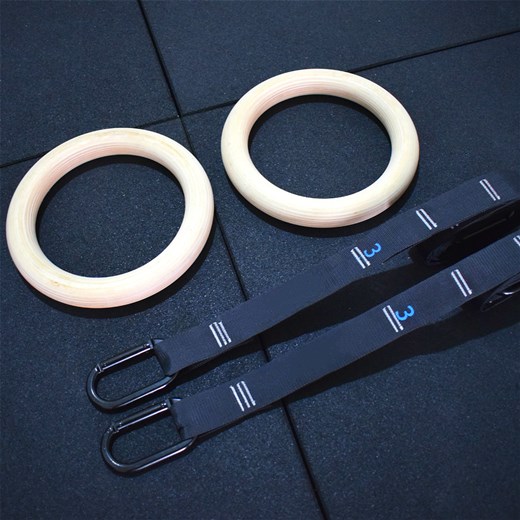 Gymnastic fitness training wooden Gym rings