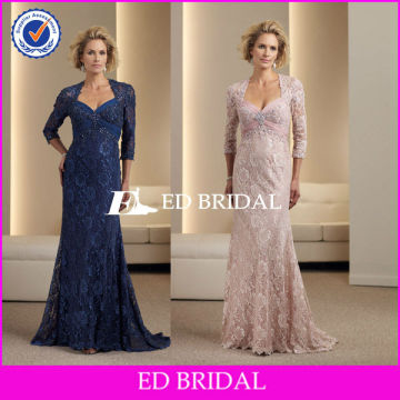 wsw021 elegant long sleeve jacket mother of the bride lace dresses