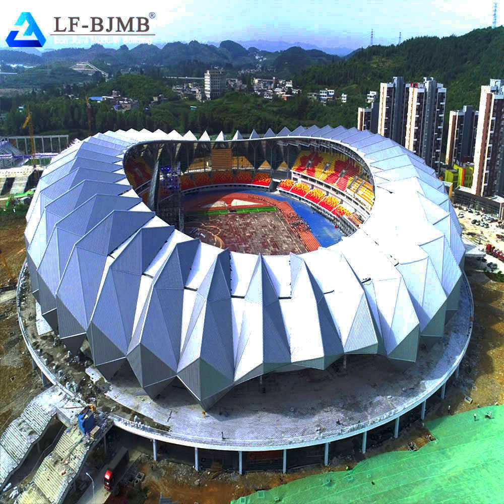 Prefab space frame roof of steel structure stadium steel truss stadium gym system building