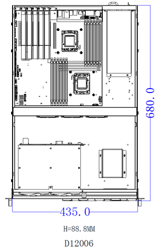 2U-Signal-Mikrocomputer zur Überwachung des Servergehäuses