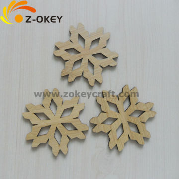 2015 Bamboo snowflake ornaments Christmas wood coaster