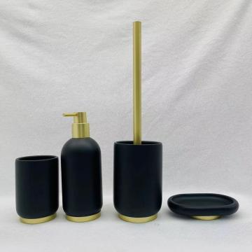 Black Bathing Set Resin Bottle